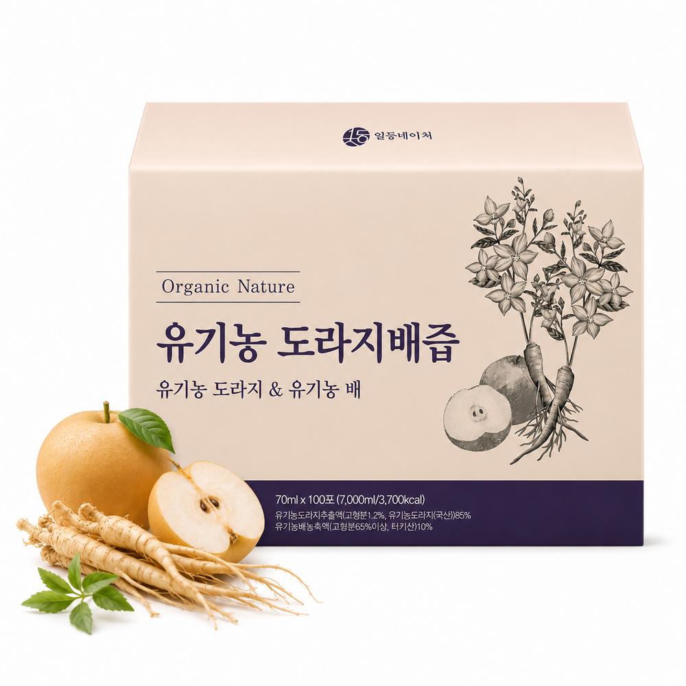HACCP Il-deung Nature Organic Pear & Balloon Flower Root Juice Balloon Flower & Pear Juice 100% Domestic 70ml 100 pcs