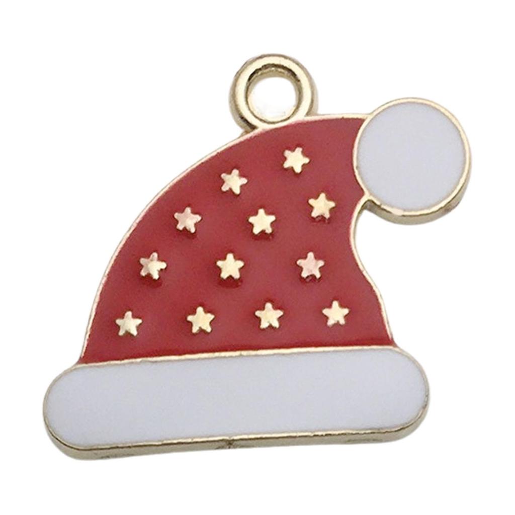 Set of 50 Christmas Oil Drop Pendants: Cute Santa, Snowman, Tree DIY Jewelry Accessories