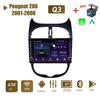 Для Peugeot 206 2001-2008 с кнопкой Android автомобильный радиоприемник мультимедийный плеер навигация стерео GPS 2 Din Carplay 2 + 32 ГБ