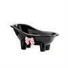 1pc Adorable Bow-tie Soap Box Creative Bathtub-shaped Soap Holder.