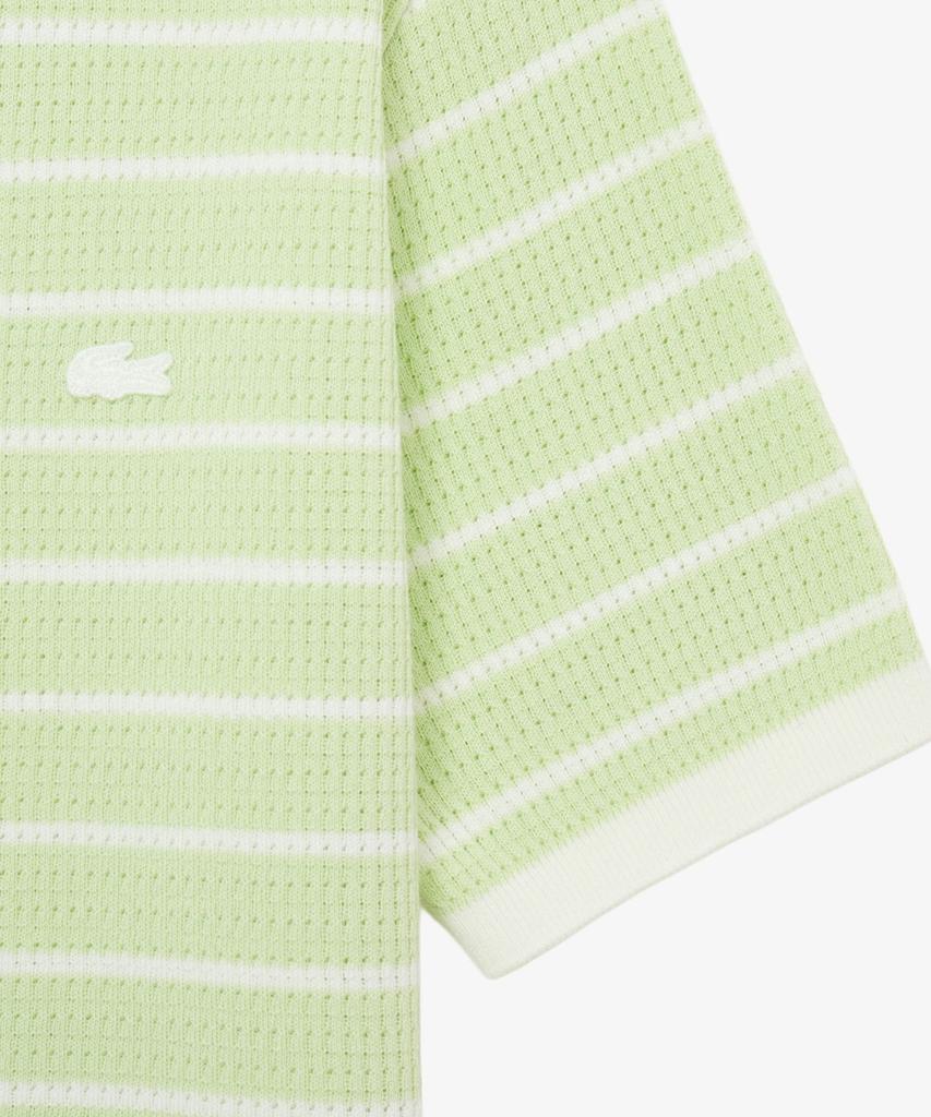 LACOSTE Женский свитер с вырезом-лодочкой и коротким рукавом, с отделкой «гребешок» Af900E-56G Bic