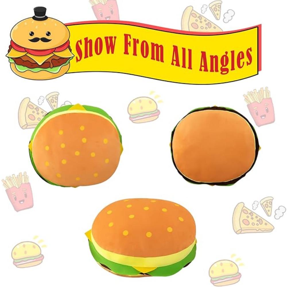 1 шт. Мягкая и пушистая плюшевая подушка с начинкой в виде забавной еды, приятная и неотразимая, идеальный подарок для детей и друзей (Картофель фри, Гамбург, 40 см)