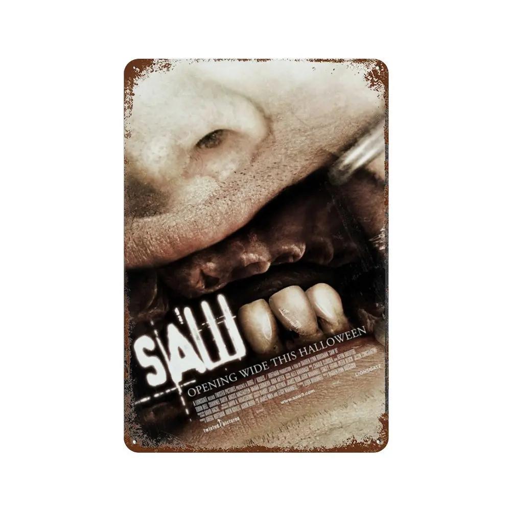 Классический постер фильма ужасов Ржавая металлическая жестяная табличка Ретро декоративная тарелка Бар Мужская пещера Гараж Клуб Металлическая вывеска Настенное украшение