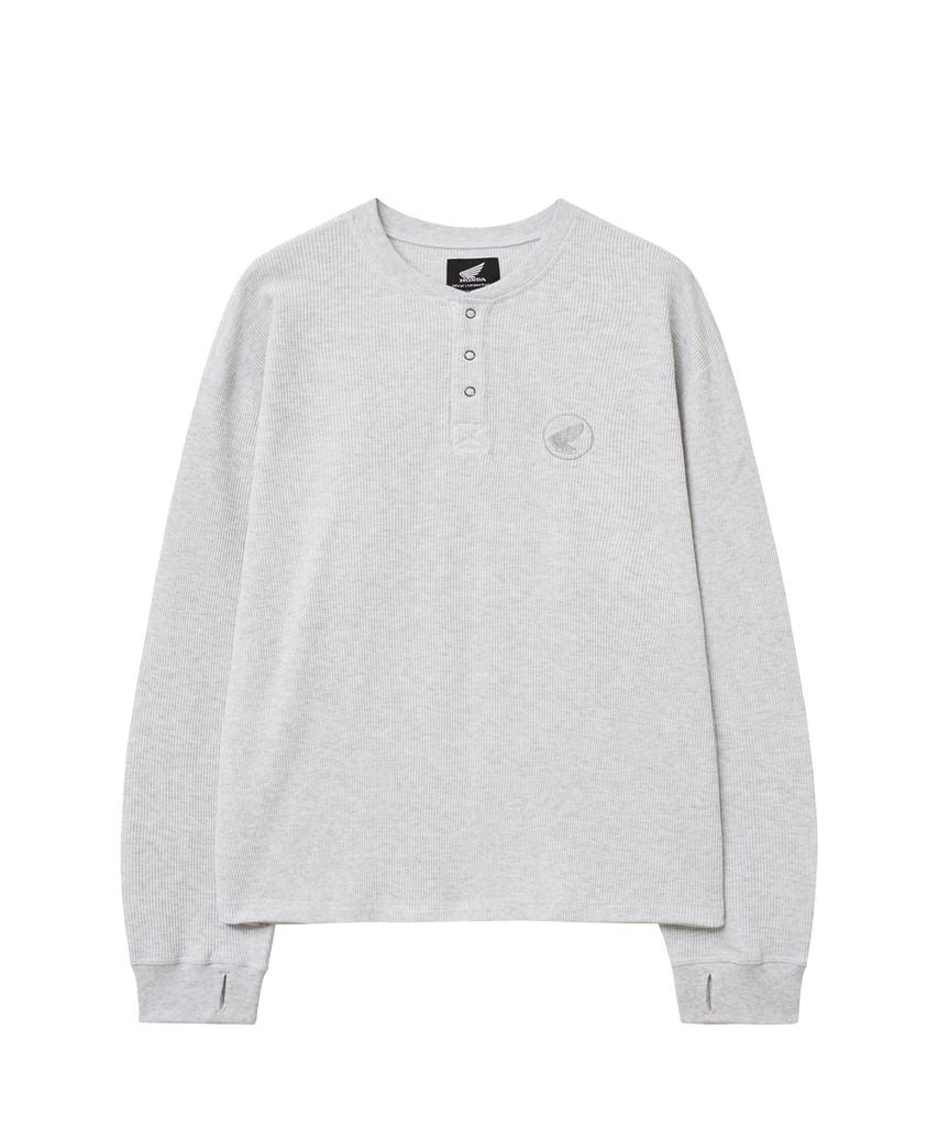 PHYPS MOTORCYCLE Waffle Henry Neck Long Sleeve White