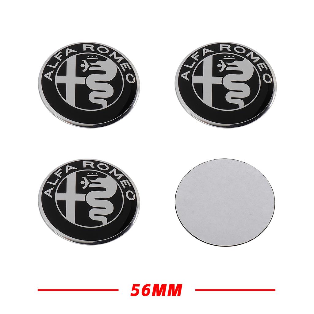 4PCS 56MM Car Wheel Center Hub Caps Stickers Auto Exterior Accessories For Alfa Romeo Giulia Stelvio Giulietta 156  Mito Brer