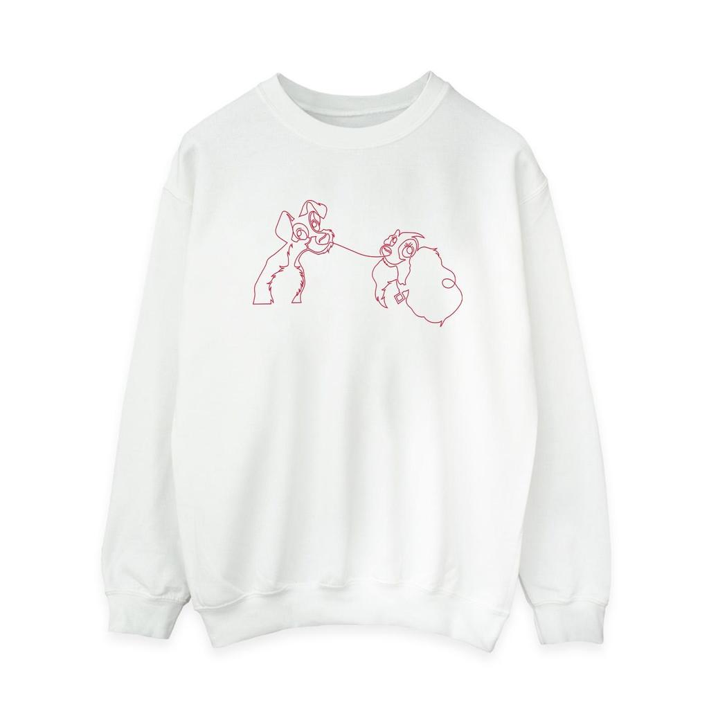 Disney Womens/Ladies Lady And The Tramp Spaghetti Outline Sweatshirt