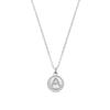 Luxenter Collier De Zirconium Brillant Finition En Rhodium - Alphabet A