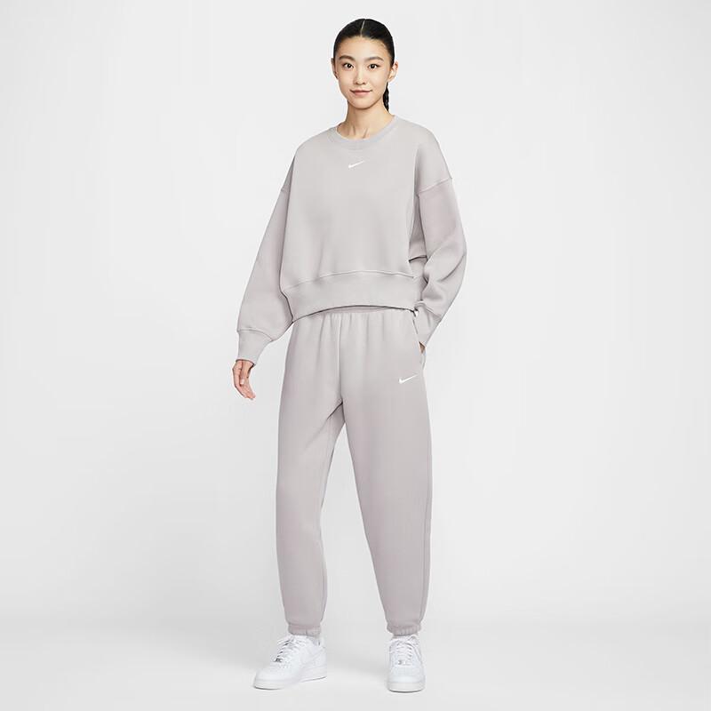 Nike Женские спортивные брюки из вязаного флиса с высокой талией, зауженные