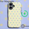 Luxury Clmj Painted Polka Dot Phone Case for iPhone 17 16 15 14 13 12 11 Pro Max Plus Air Magnetic Double-layer Back Cover