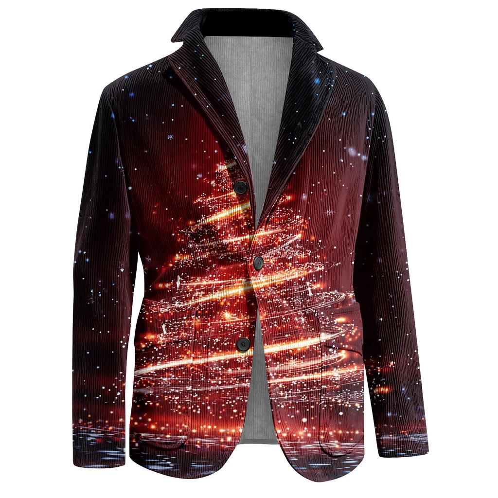 Мужской уродливый рождественский вельветовый теплый карманный пиджак-кардиган, мужской повседневный костюм