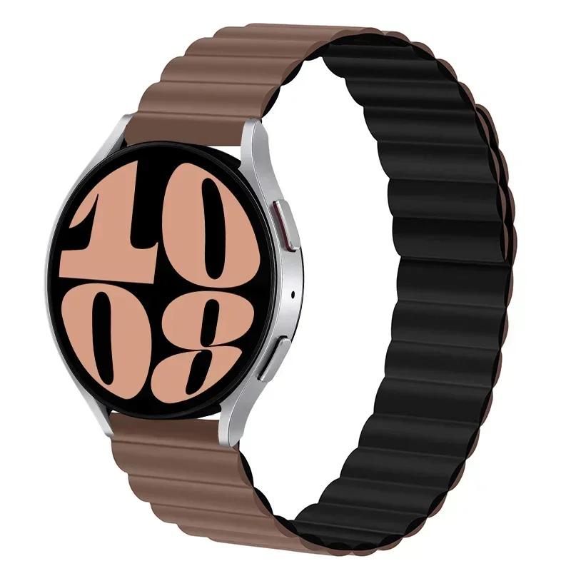 Силиконовый ремешок 20 мм 22 мм для часов Samsung Galaxy watch 6/4/5 pro/3/active 2 amazfit браслет с магнитной петлей HUAWEI watch GT 2e 3 Band