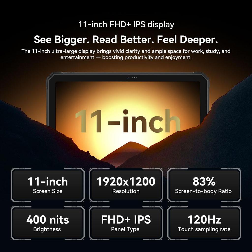 Oscal SPIDER 10 5G Защищенные планшеты Android 15 11-дюймовый дисплей 8+8 ГБ ОЗУ 256 ГБ ПЗУ Планшетный ПК 20000 мАч 268.2*179.6*17 мм