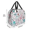 Kawaii Doctors Nurse Print Изолированные сумки для ланча для женщин Небольшие портативные ланч-боксы Сумки-тоуты для еды Сумка для бенто