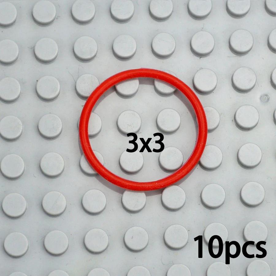 10 шт. 2x2 3x3 4x4 5x5 Резиновая лента Ремень для Leduo Technic Эластичное Поперечное сечение Круглый шкив Совместимый 85543 85544 85545 85546