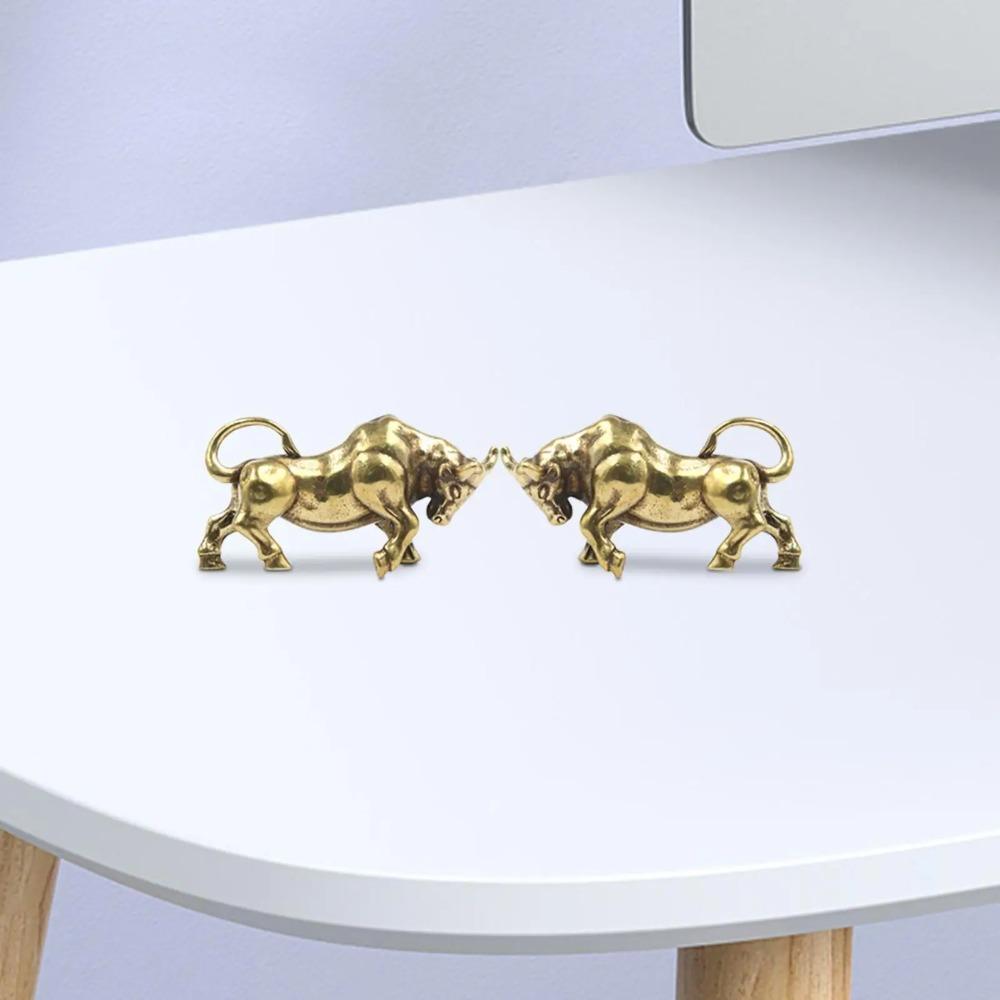 2 шт. Винтажная мини-статуэтка крупного рогатого скота, украшение для счастливого быка, подарок на день рождения и свадьбу