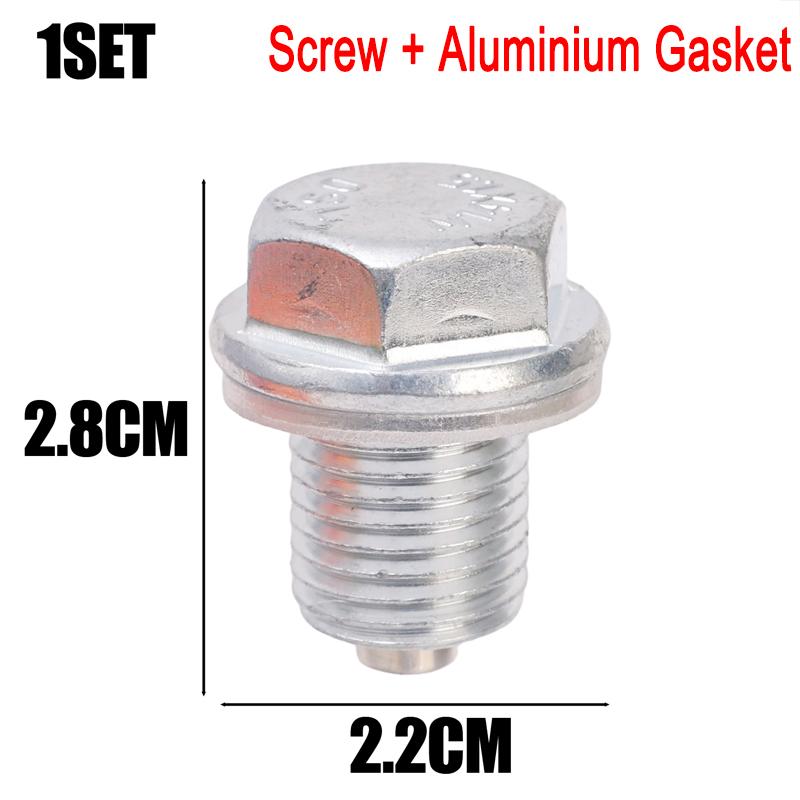 M14*1.5 Car Engine Oil Pan Oil Drain Plug Magnetic Extended Oil Drain Screw Gasket Auto Replacement Parts For Honda Volkswagen