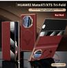 Премиальный чехол из натуральной кожи для Huawei Mate XT и Mate XTs, 360° вращающаяся подставка, умное окно для ответа на звонки, защитная крышка для объектива