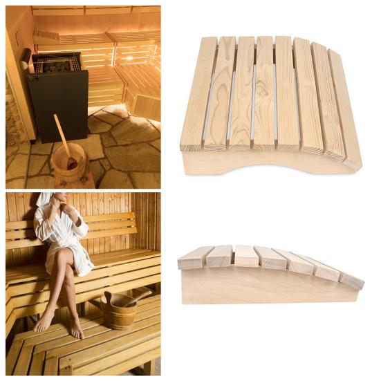 Wooden Sauna Headrest Sauna Backrest Hollow Smooth Wooden Back Bolster Anti-slip Professional Sauna Bathing Supplies Steam Room Accessories