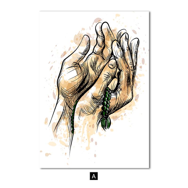 Исламский настенный плакат с каллиграфией, современная картина на холсте, мусульманские руки, книга, художественный принт, настенные панно для украшения гостиной