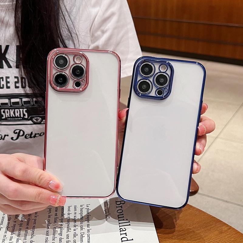 Классический ультратонкий мягкий чехол с квадратной рамкой для iPhone 15 14 Pro 13 12 11 Pro Max 7 Plus XS MAX, прозрачный прозрачный чехол