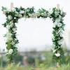 2Pcs 2.2M Artificial White Flower Fake Rose Hanging Vines Plants Leaves Artificials Garland Flowers Wedding Party Decoration