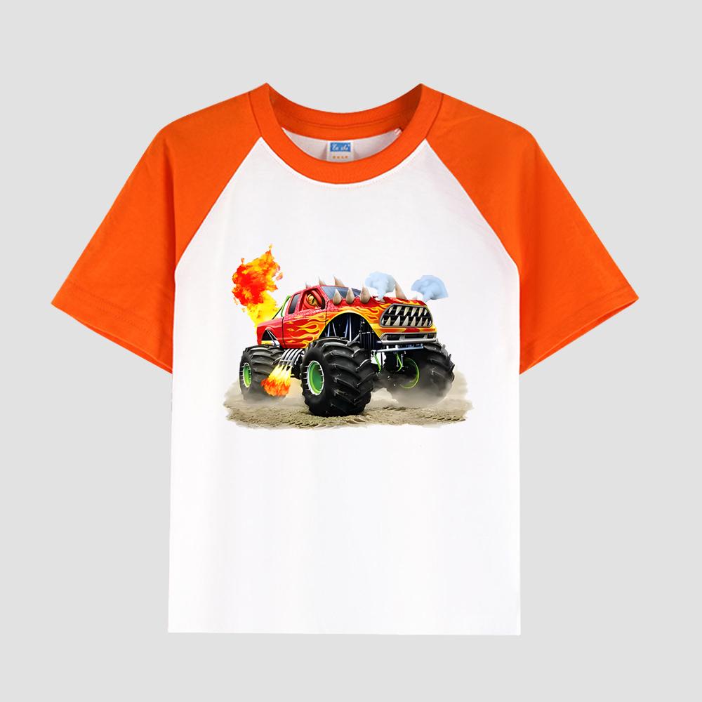 Футболка с коротким рукавом и заниженной линией плеч для мальчиков, хлопковая ткань, повседневный модный детский топ на лето