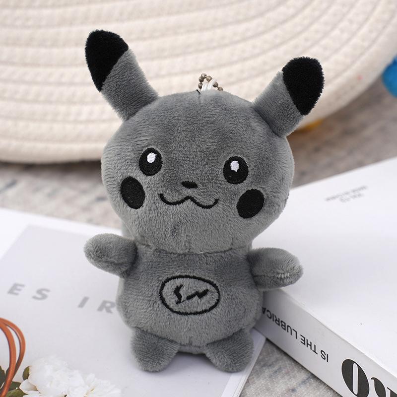 Брелок для ключей Pokemon Pikachu Plush, мультяшная милая кукла, парная сумка, подвеска, брелок для автомобиля, плюшевая игрушка Pikachu, подарок для ребенка