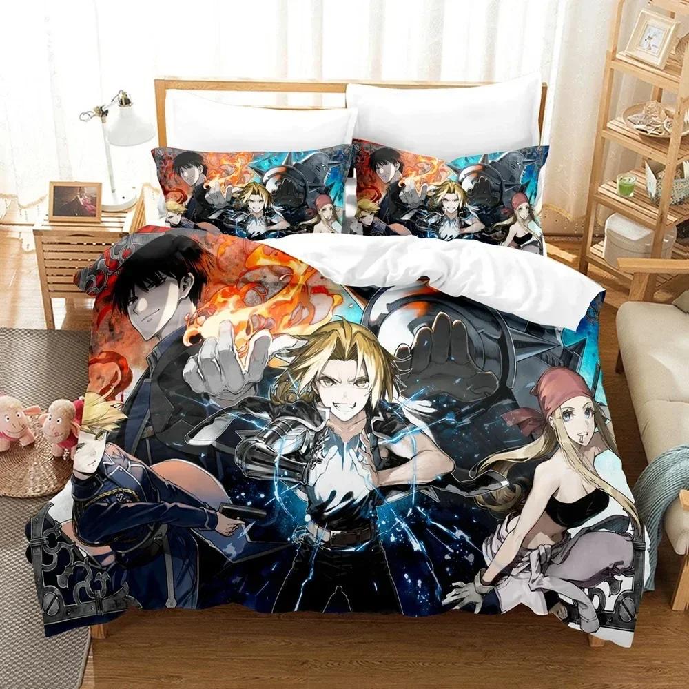Anime Fullmetal Alchemist Bedding Set Duvet Cover Bedroom Comforter Single Twin King Size Quilt Cover Home Textile