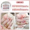24pcs/set Press On Nails A Variety of Handmade Nail Art Butterfly Flower Wear Finished Nail Stickers Large Diamond Glitter Nail Stickers