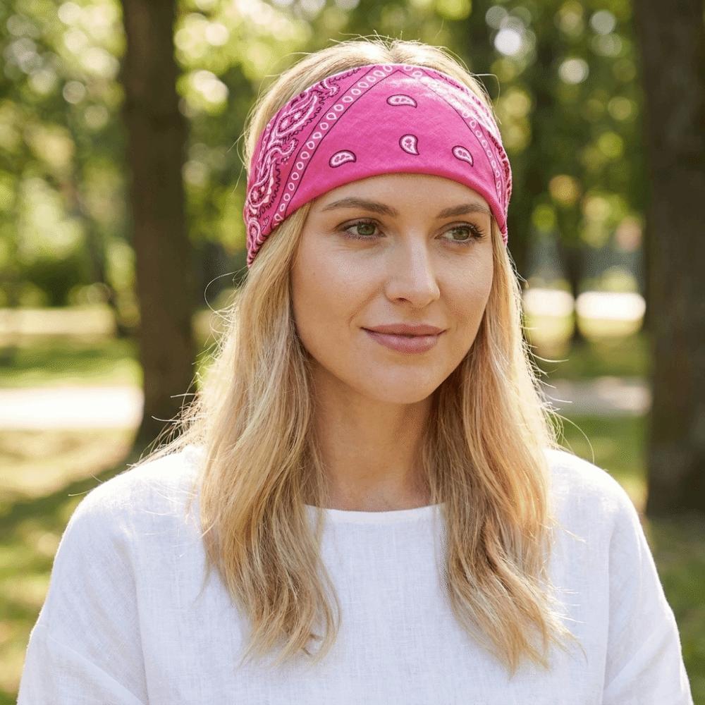 Elastic Paisley Print Headband Soft Hair Band Multi-Functional Hair Scarf Outdoor