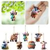 Christmas Cow Pendant Durable Acrylic Adorable Cow Ornament for Christmas Tree Decoration Party Favor