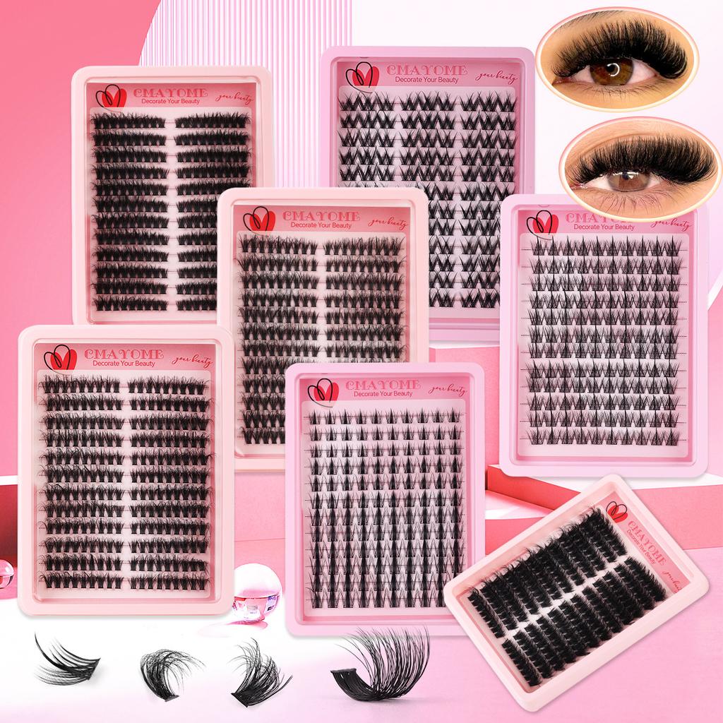 Soft & Natural Segmented False Eyelashes - C Curl, Subtle European/American Style. Choose Your Look for a Big Eye Effect.
