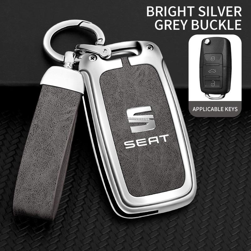 rldf3 Alloy Leather Car Remote Key Protection Cover Shell For Seat FR Ateca IBIZA Leon Alhambra Arosa Exeo Cordobe Mii Tarraco Toledo