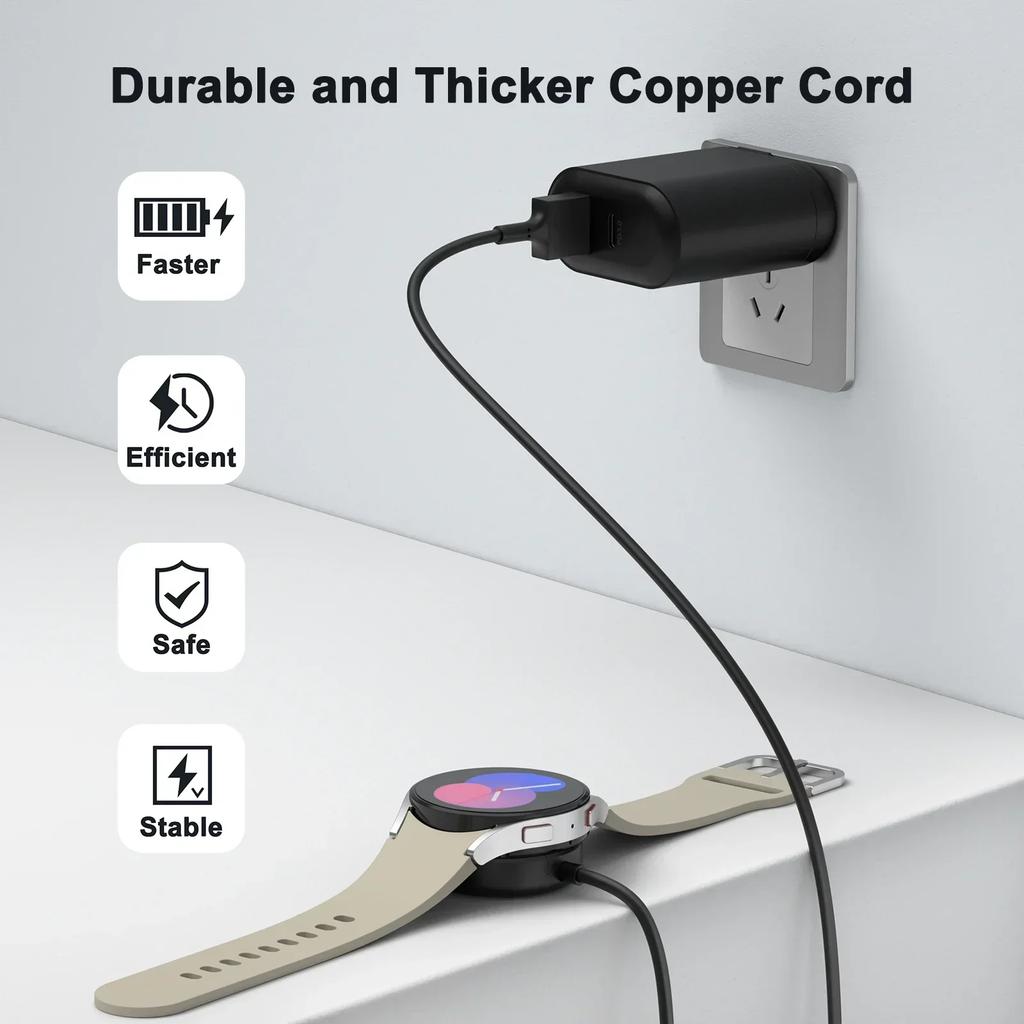 Быстрая USB-зарядка для Samsung Galaxy Watch 7 FE 6 5 4 40 44мм/Watch 3 41 45мм/Watch 5 Pro 45мм Active 1 2 Кабель Зарядная док-станция