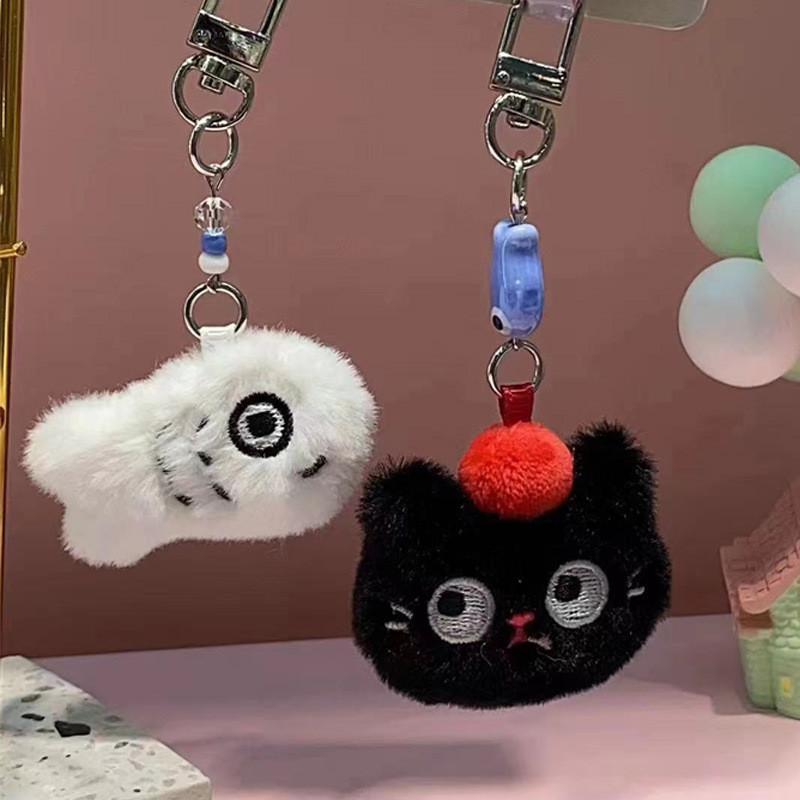 Mini Plush Delightful Cartoon Keychain Featuring Cats And Dogs For Bags Trendy