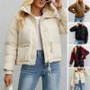 2025 Новая зимняя куртка женская на молнии свободная стеганая куртка женская однотонная утолщенная теплая стеганая парка куртки