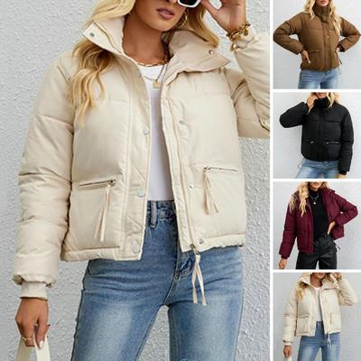 2025 Новая зимняя куртка женская на молнии свободная стеганая куртка женская однотонная утолщенная теплая стеганая парка куртки