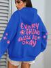 All Will Be Fine Alphabet Printed Hooded Sweater Women'S Hip Hop Street Casual Sweater