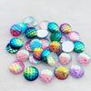 80pcs Round AB Resin Crystal Fish Scales Flat Back Rhinestone Scrapbook Wedding Decoration Scrapbooking Diy Accessories