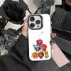 Глупая КОШКА с большими глазами Забавная чехол-накладка для iPhone17, 16,15,14,13,12 Pro Max Черный Конфетный Матовый Ударопрочный чехол