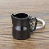 Creative 3D Coffee Keychain Metal Mini Size Moka Pitcher Keyring Barista Keychain Coffee Enthusiasts