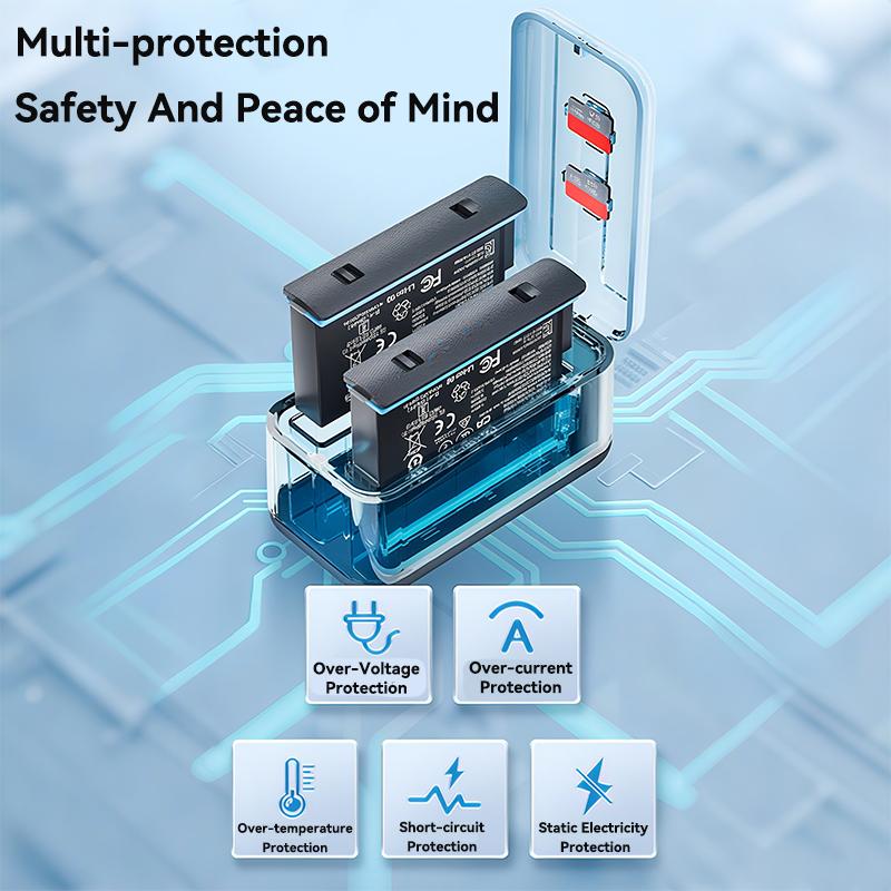 Для Insta360 X5 Умный Зарядный Кейс Дисплей Зарядное Устройство для Батарей Двухслотовый Кейс для Быстрой Зарядки для Аксессуаров Insta 360 X5