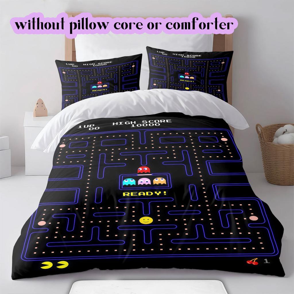 Аниме PacMan Мягкое и Удобное Пододеяльник, Детский Комплект Постельного Белья Подарок, Очень Большой Размер, Различные Размеры в Ассортименте