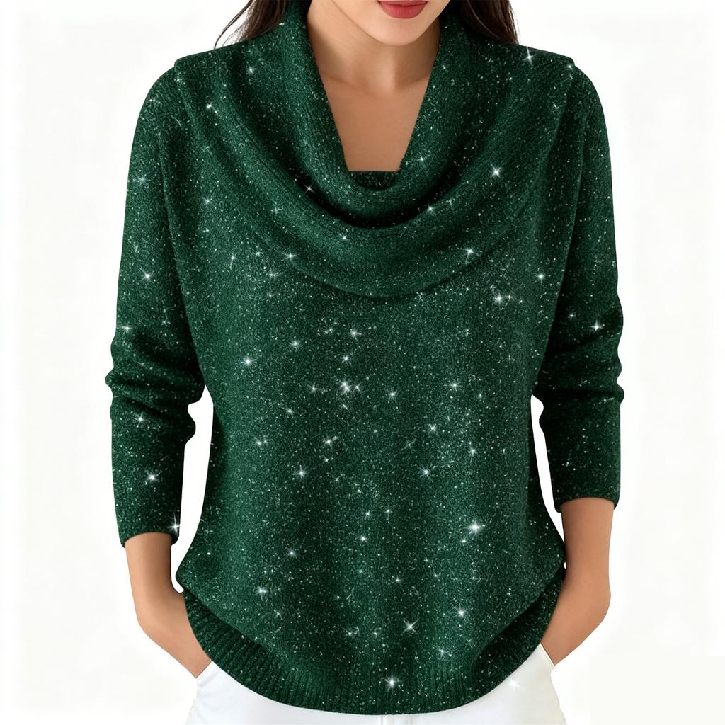 Women's Casual And Fashionable Long Sleeved Knitted Solid Color Top Sweater