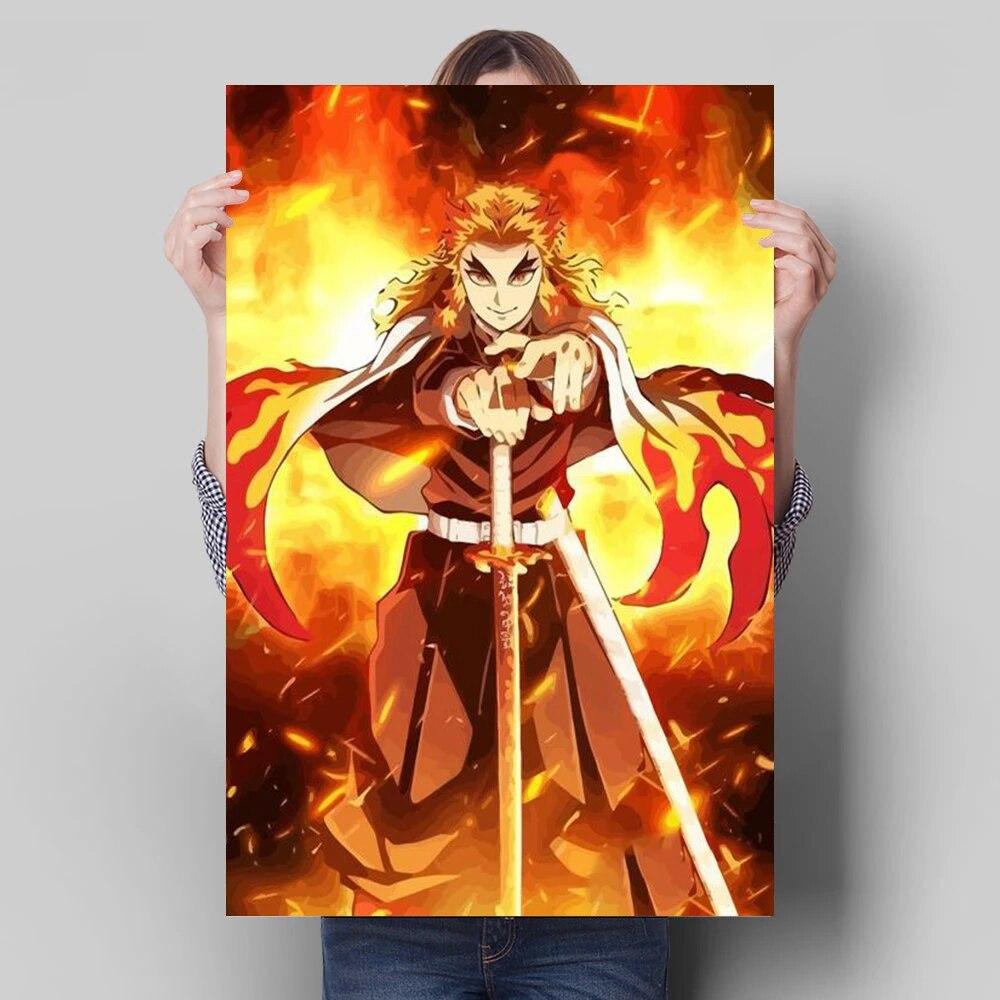 Убийца Демонов, украшение, картина, фреска, постер с персонажами аниме, холст, картина и настенные художественные принты для детской комнаты, современный домашний декор, без рамки