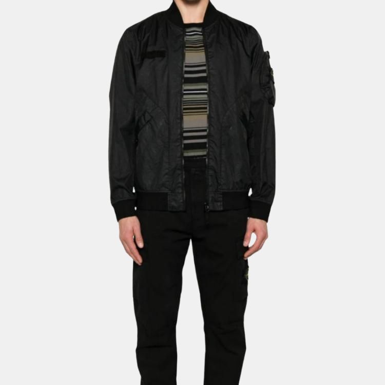 STONE ISLAND Logo Patch Zip Up Bomber Jacket K1S154100004S0A21V0029