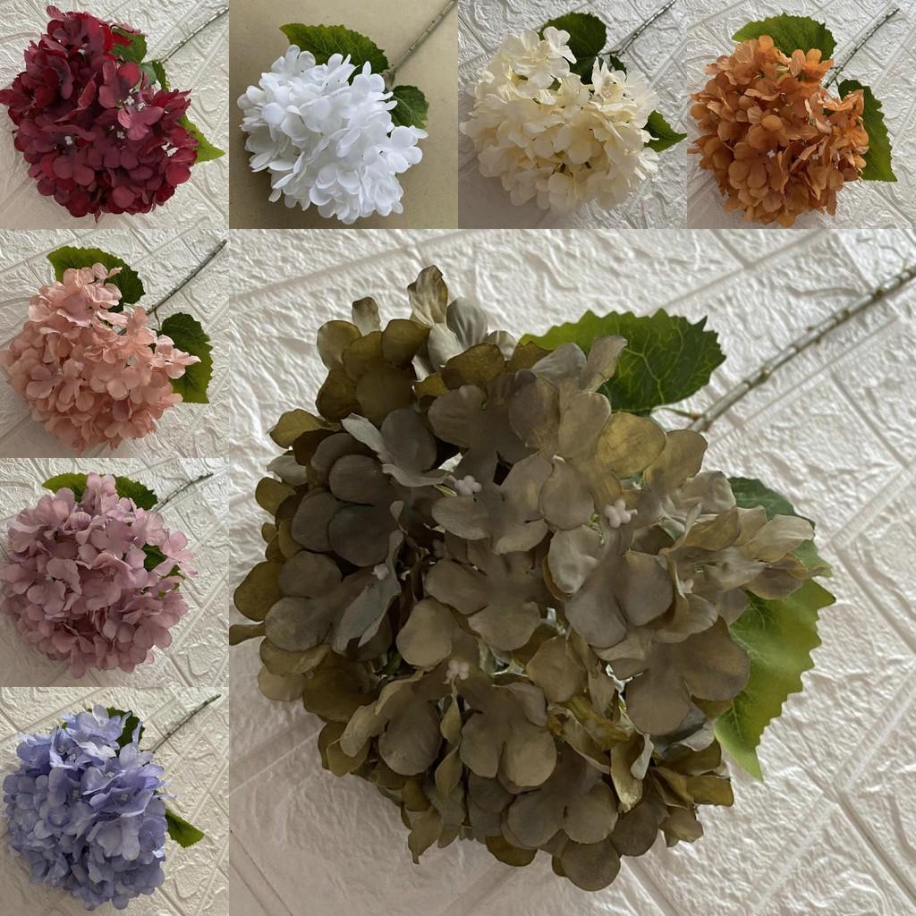 Hydrangea Artificial Silk Flower Lifelike Single Stem For Wedding Home Decor