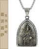 Titanium Steel Vintage Zodiac Guardian Deity Pendant Necklace Men Retro Stylish Charm With Chain Options