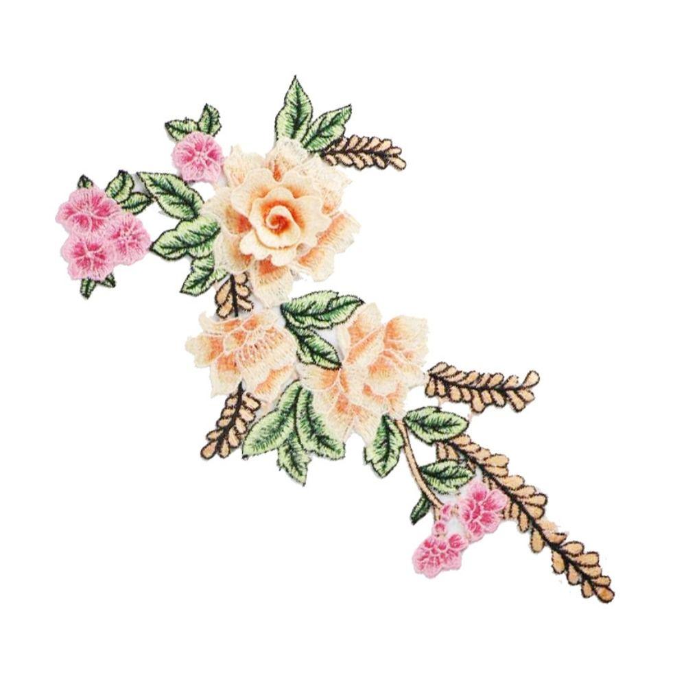 Сделай сам одежда Cheongsam роза пион цветок отделка одежда аксессуары нашивка вышивка аппликация