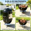 3-in-1 Smoking Chamber with 3 Cooking Grates, Integrated Thermometer and Adjustable Ventilation